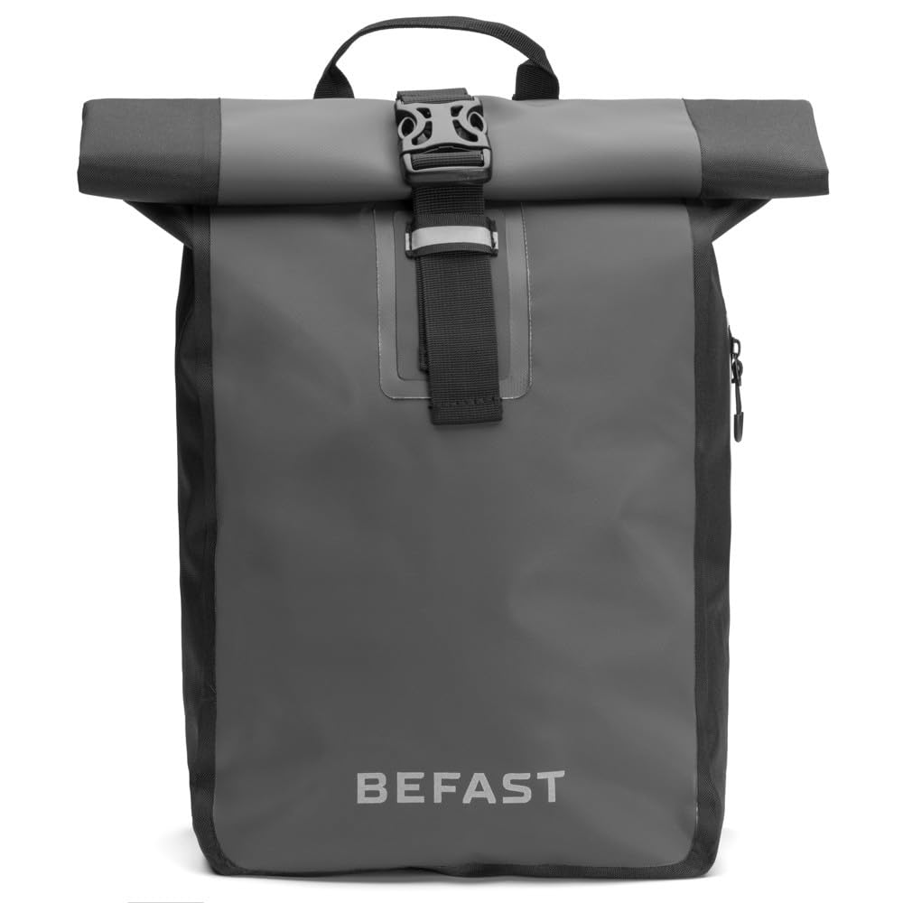 Befast | Dry 30 Motorrad-Rucksack, wasserdicht, Rucksack aus PVC, Farbe Schwarz Grau von Befast