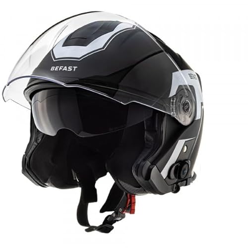 Befast | Jet Connect - Homologierter Jet-Helm mit Gegensprechanlage für Fahrer-Passagier-Kommunikation, Scooter-Helm mit verdeckter Sonnenblende von Befast