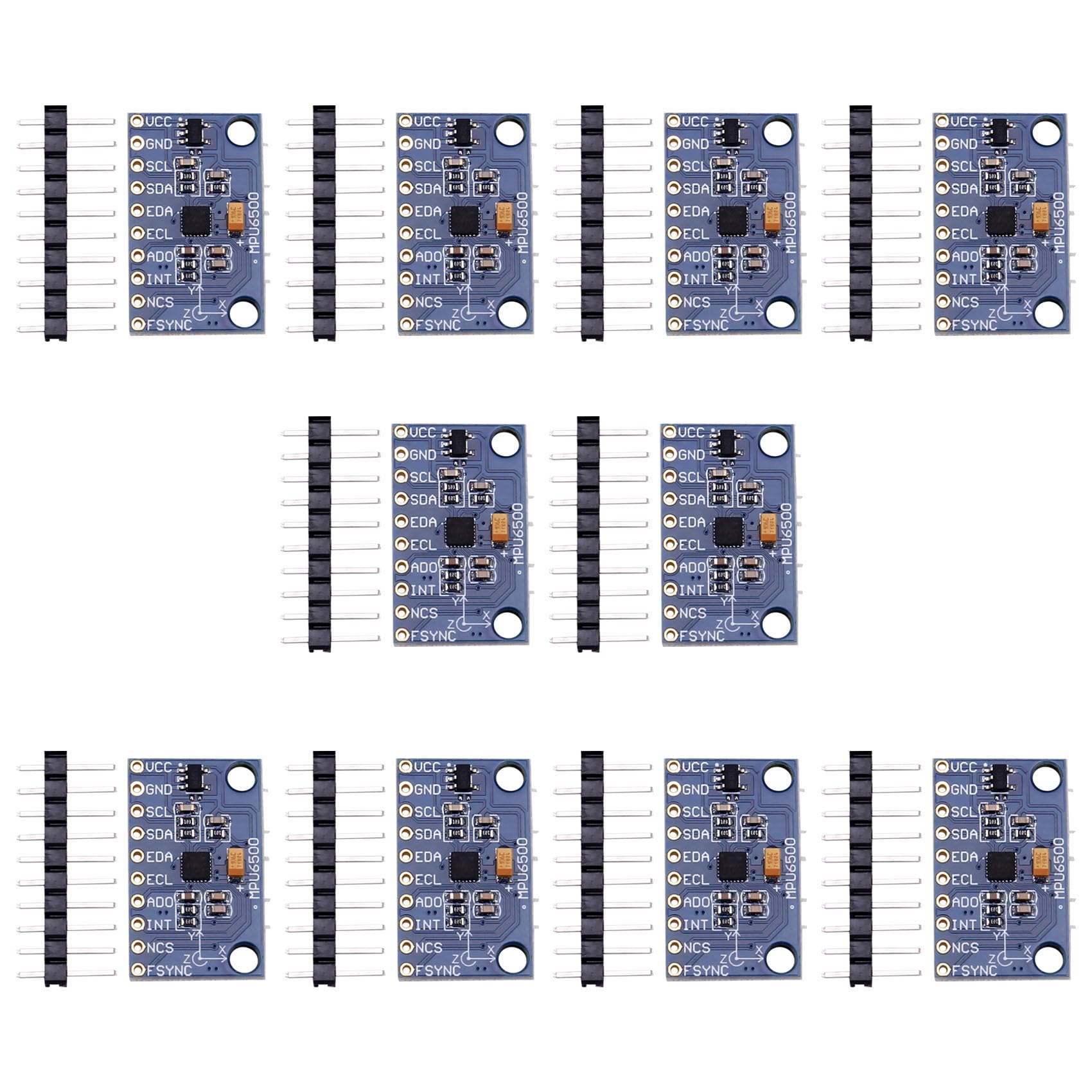 Begchy 10 Stück MPU6500 Gyroskop-Beschleunigungssensormodul 6-Achsen-6500-Sensormodul IIC-Kommunikationsprotokoll von Begchy