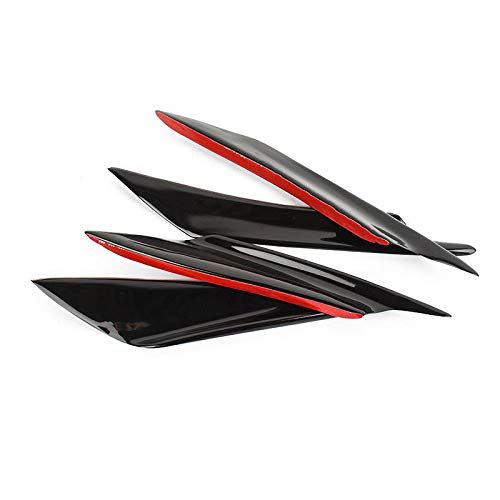 Begchy 4 StüCke Auto Spoiler Splitter Klappe Luft Spoiler für Auto Spoiler Autoteile Auto StoßStange Spoiler Schwarz von Begchy