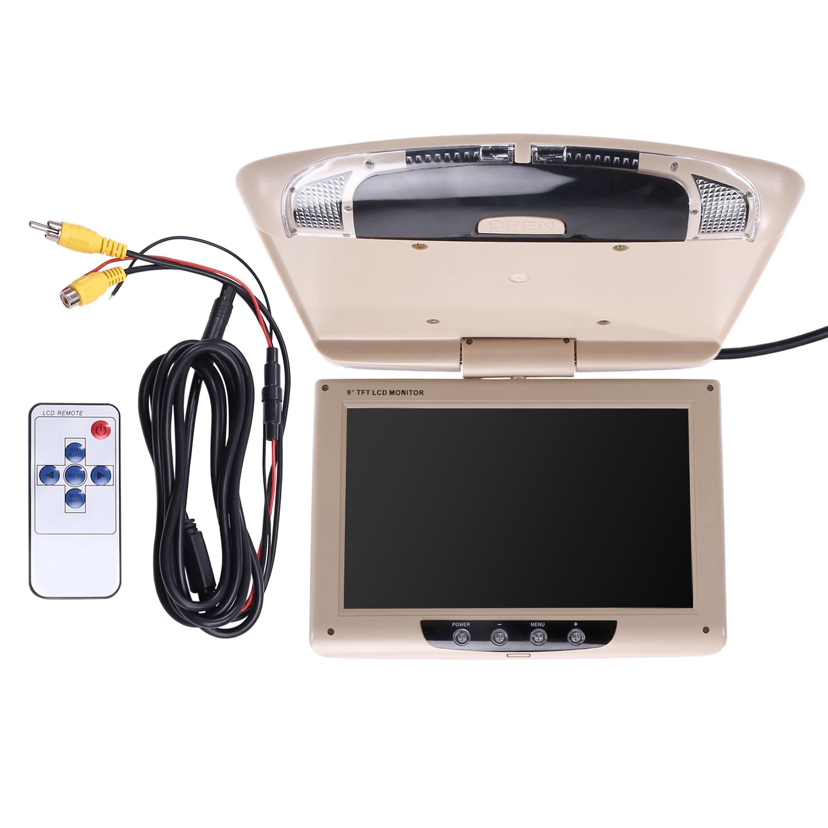 Begchy Autodachmonitor LCD Flip Screen Top Multimedia Video Decken-Dachmontage Display, Autodeckendisplay Beige von Begchy