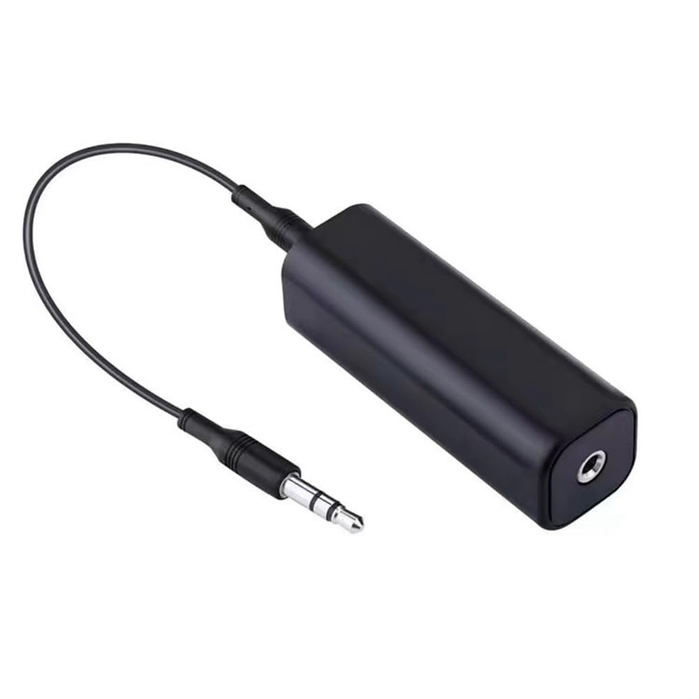 Begchy Geräuschisolator 3,5 mm Erdschleifen-Geräuschisolator für Car-Audio- und Heimstereosysteme, Schwarz, 1 Stück von Begchy