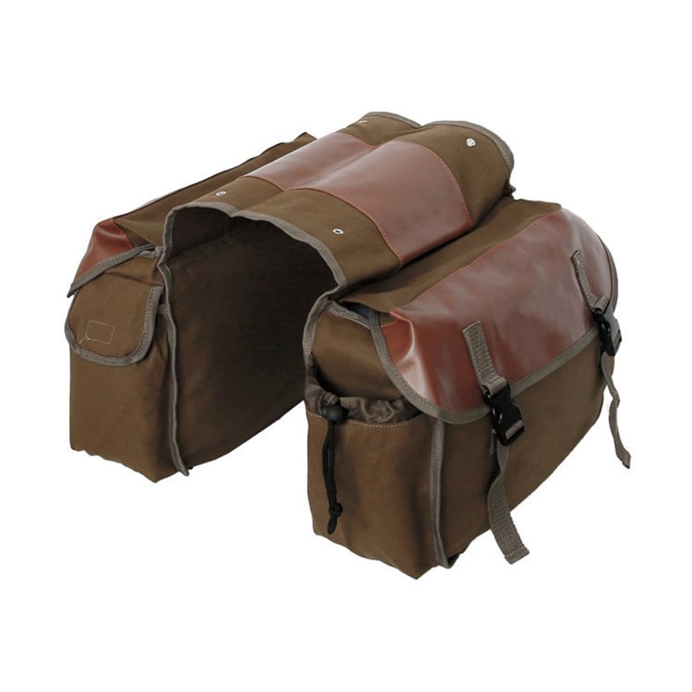 Begchy Satteltasche für Motorrad und Fahrrad, Große Kapazität, Wasserdicht, Aus Segeltuch, Sattelbox, Seitliche Werkzeugtasche, Rücksitztasche, Khaki von Begchy