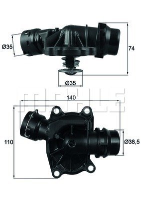 Behr-Thermot-Tronik TI23388 Thermostat, Kühlmittel von MAHLE