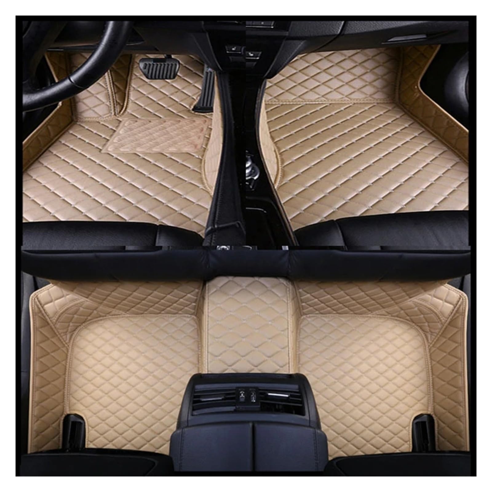 Allwetter Bodenmatten Auto-Fußmatten Speziallederteppich Wasserdicht Für X6 Für E71 2008 2009 2010 2011 2012 2013 2014 Auto Fußteppich(Beige) von BeiZhengbhD