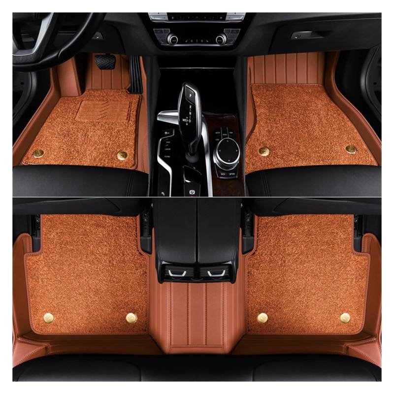 Allwetter Bodenmatten Auto-Fußmatten Teppiche Styling Innenausstattung Für 5-Sitzer Für E46 Für E60 Für E39 Für F30 Auto Fußteppich(Brown) von BeiZhengbhD