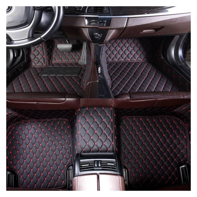 Allwetter Bodenmatten Custom Car Fußmatten Leder Teppich Für Suzuki Für Grand Für Vitara 2007 2008 2009 2010 2011 2012 2013 2014 2015 2016 2017 Auto Fußteppich(Black Red) von BeiZhengbhD