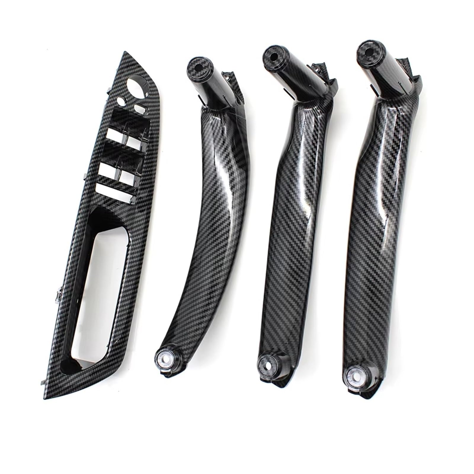 Auto Griff Innentür 4PCS Set Auto Front Fahrer Tür Griff Armlehne Abdeckung Innen Tür Pull Griff Panel Trim Abdeckung Für X5 Für X6 Für E70 Für E71 2007-2013 Auto Innengriff(Carbonfiber LHD Set) von BeiZhengbhD