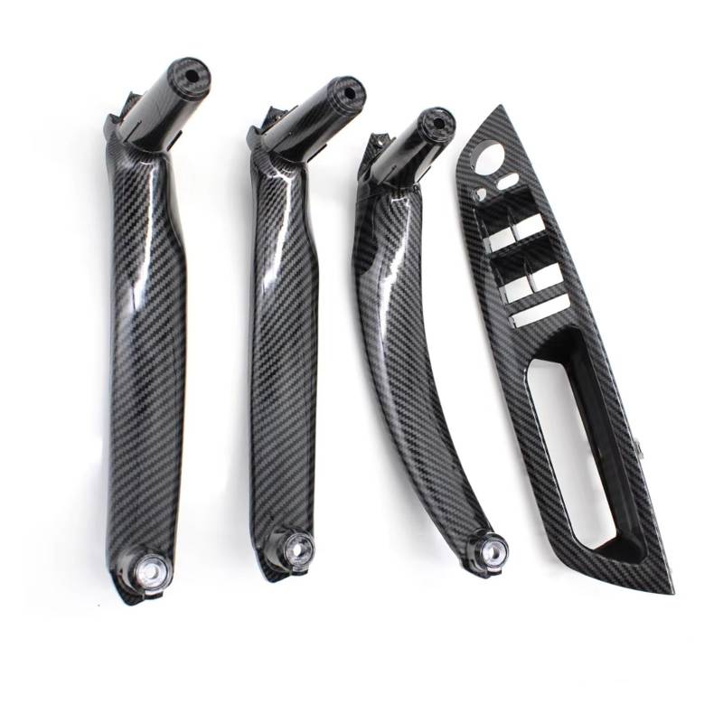 Auto Griff Innentür 4PCS Set Auto Front Fahrer Tür Griff Armlehne Abdeckung Innen Tür Pull Griff Panel Trim Abdeckung Für X5 Für X6 Für E70 Für E71 2007-2013 Auto Innengriff(Carbonfiber RHD Set) von BeiZhengbhD