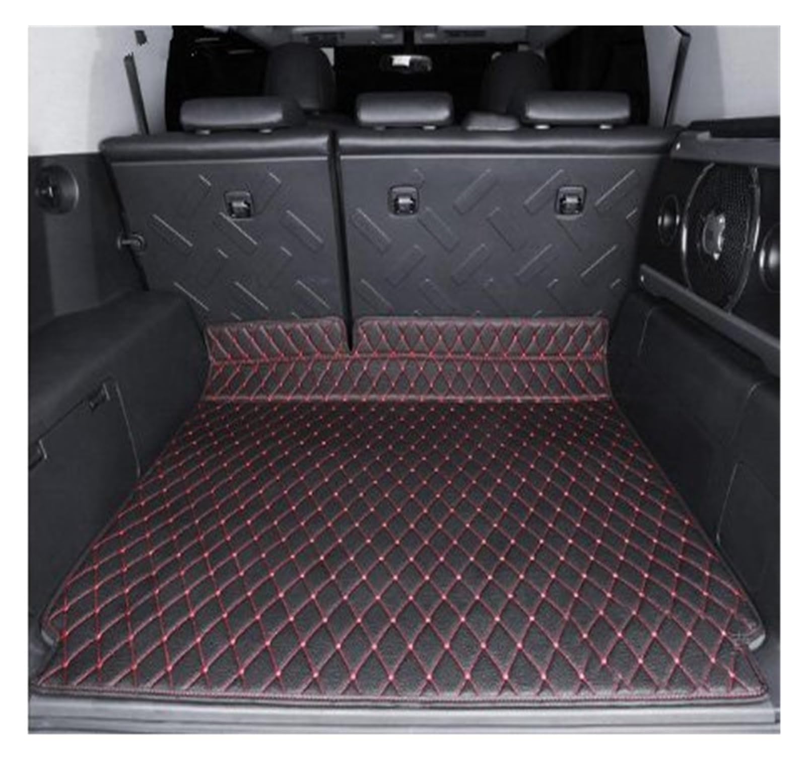 Autoschutzwanne Auto-Kofferraummatte Cargo-Liner Für Toyota Für FJ Für Cruiser 2008 2009 2010 2011 2012 2013 2014 2015 2016 2017 2018 2019 Kofferraumwanne(1 Black red) von BeiZhengbhD