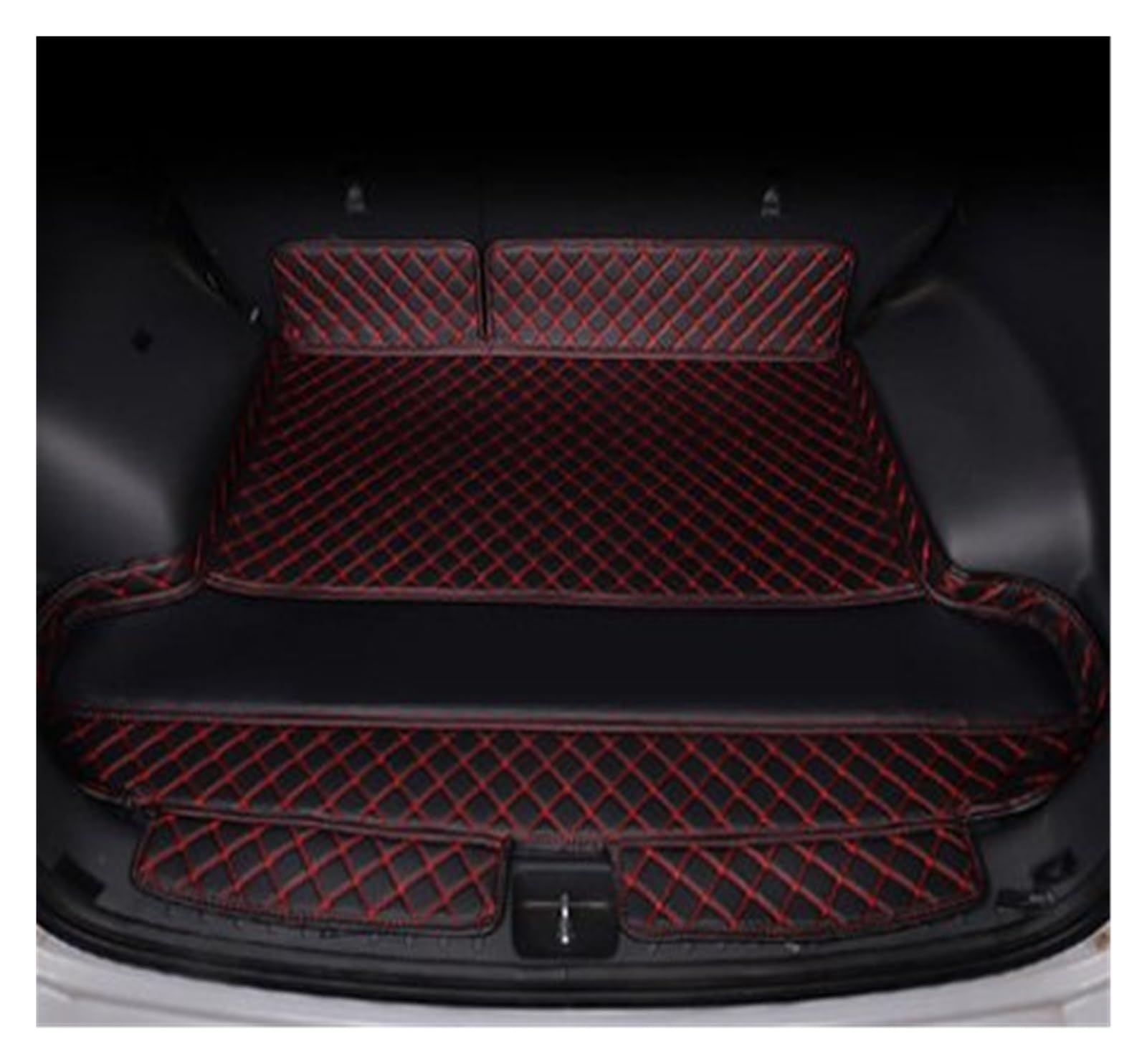 Autoschutzwanne Auto-Kofferraummatte Modifizierte Boot Cargo Liner Tray Teppich Pads Autoabdeckungen Für Hyundai Für Tucson 2018 2019 Kofferraumwanne(A Black red) von BeiZhengbhD