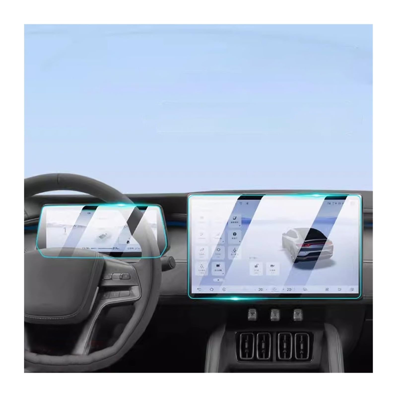 Navigation Schutzfolie Für BYD Für Song L 2023 2024 Autonavigation Mittelkonsole Touchscreen Schutzfolie Garnierabdeckung Aus Gehärtetem Glas GPS Displayschutzfolie(Combination 2pcs) von BeiZhengbhD