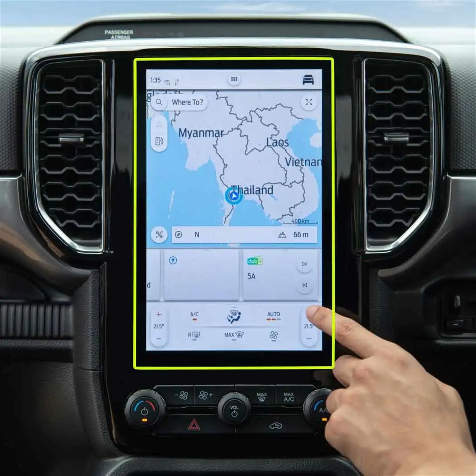 Navigation Schutzfolie Für Ford Für Ranger 2022 2023 Auto GPS-Navigation LCD-Bildschirm Gehärtetes Glas Schutzfolie Anti-Kratz-Folie Zubehör GPS Displayschutzfolie(12 inch) von BeiZhengbhD