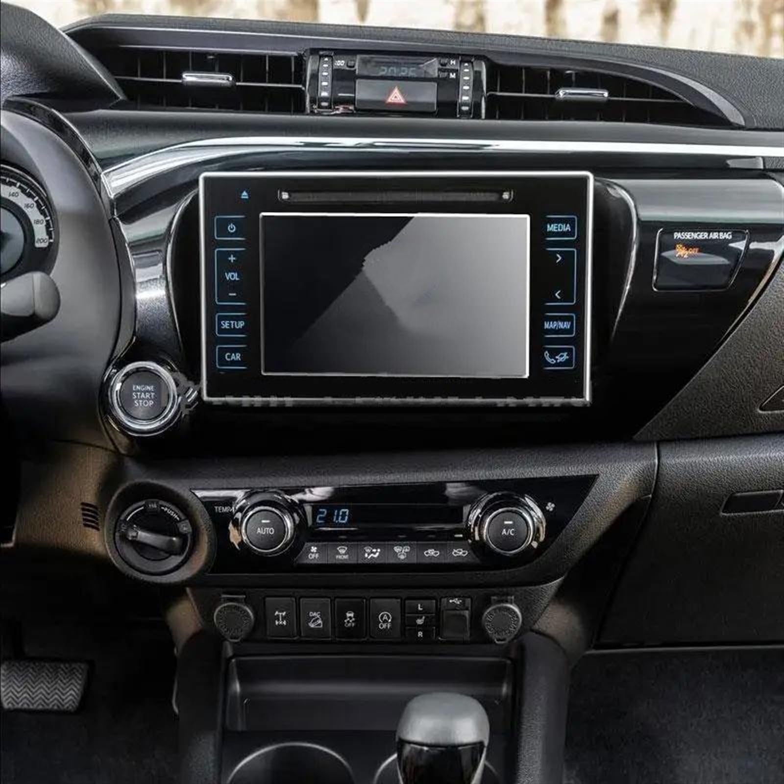 Navigation Schutzfolie Für Toyota Für HiLux 2019 2020 2021 Auto-Infotainment-GPS-Navigationsbildschirm Auto-Innenaufkleber Schutzfolie Aus Gehärtetem Glas GPS Displayschutzfolie(7 inch) von BeiZhengbhD