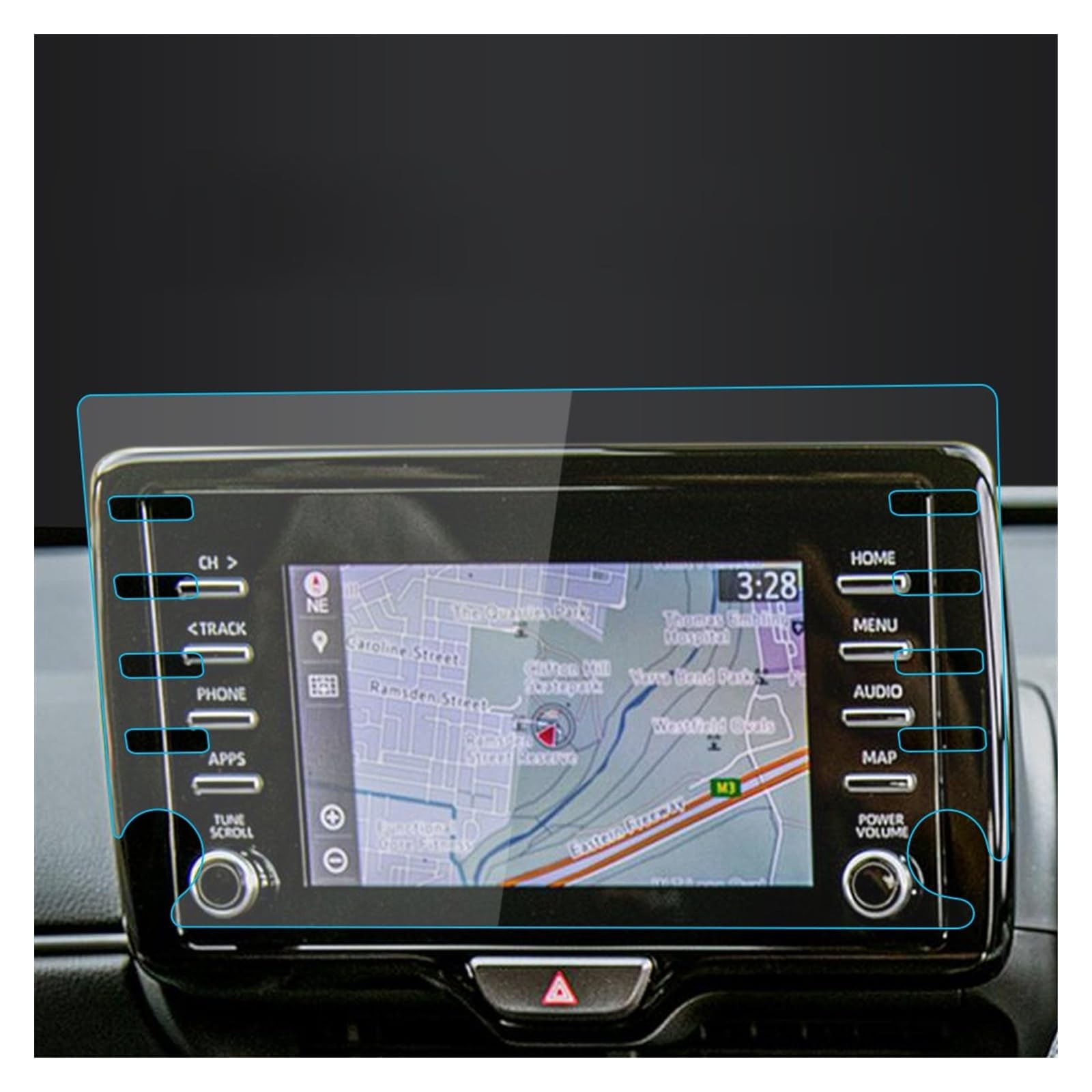 Navigation Schutzfolie Für Toyota Für Yaris Für Cross Screen Protector 2022 Zentrale ConsoleTempered Glas Schutz Film Navigator Schutz GPS Displayschutzfolie(22 Yaris C Blue) von BeiZhengbhD