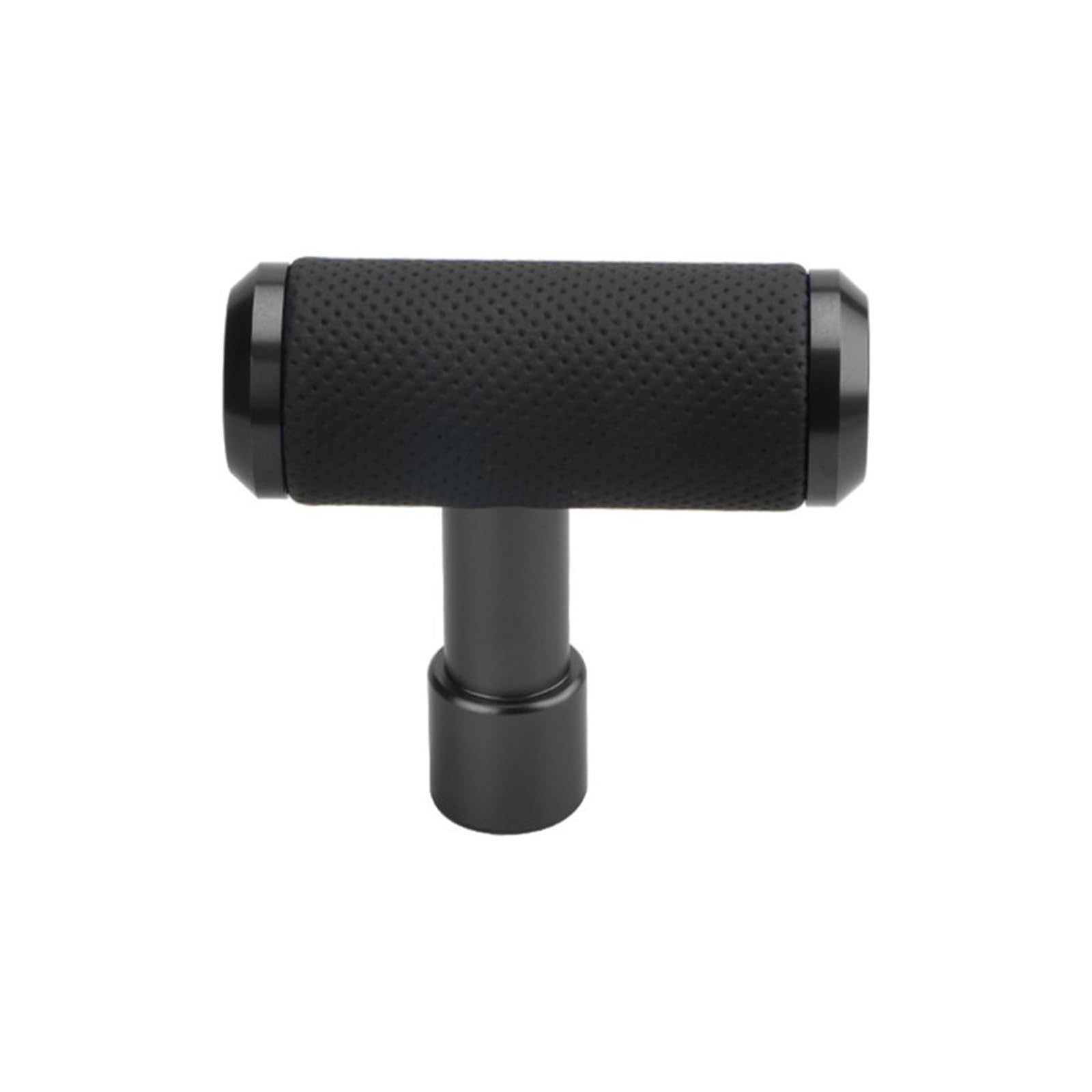 Schaltknauf PU Leder Schaltknauf Joystick T-Griff Hammer Fit Für at Für MT Auto Shifter Hebel Griff Aluminium Legierung Zubehör Schaltknauf(Black) von BeiZhengbhD