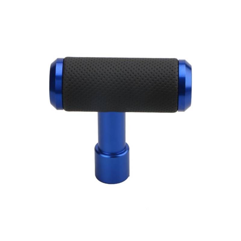 Schaltknauf PU Leder Schaltknauf Joystick T-Griff Hammer Fit Für at Für MT Auto Shifter Hebel Griff Aluminium Legierung Zubehör Schaltknauf(Blue) von BeiZhengbhD