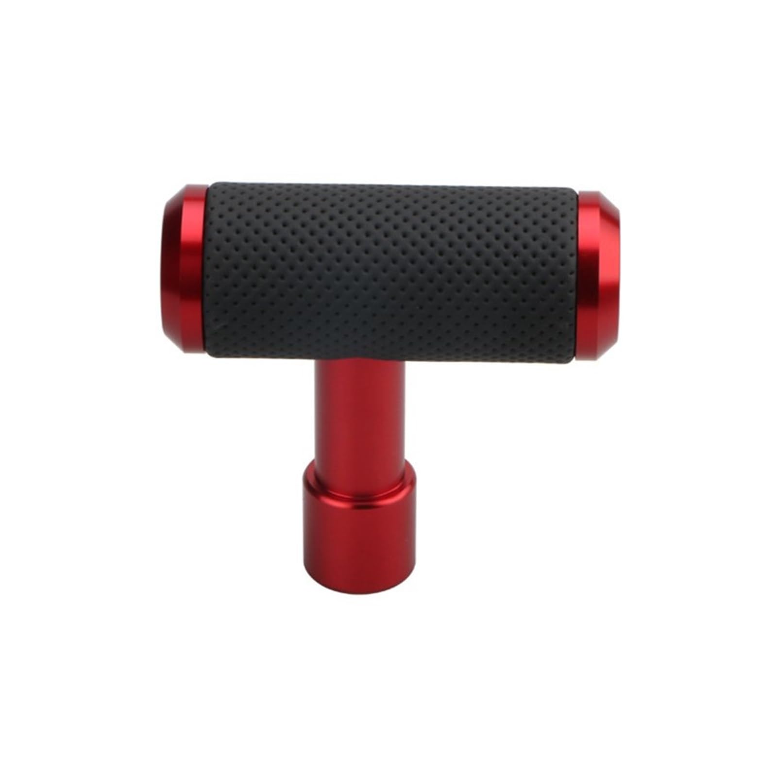 Schaltknauf PU Leder Schaltknauf Joystick T-Griff Hammer Fit Für at Für MT Auto Shifter Hebel Griff Aluminium Legierung Zubehör Schaltknauf(Red) von BeiZhengbhD