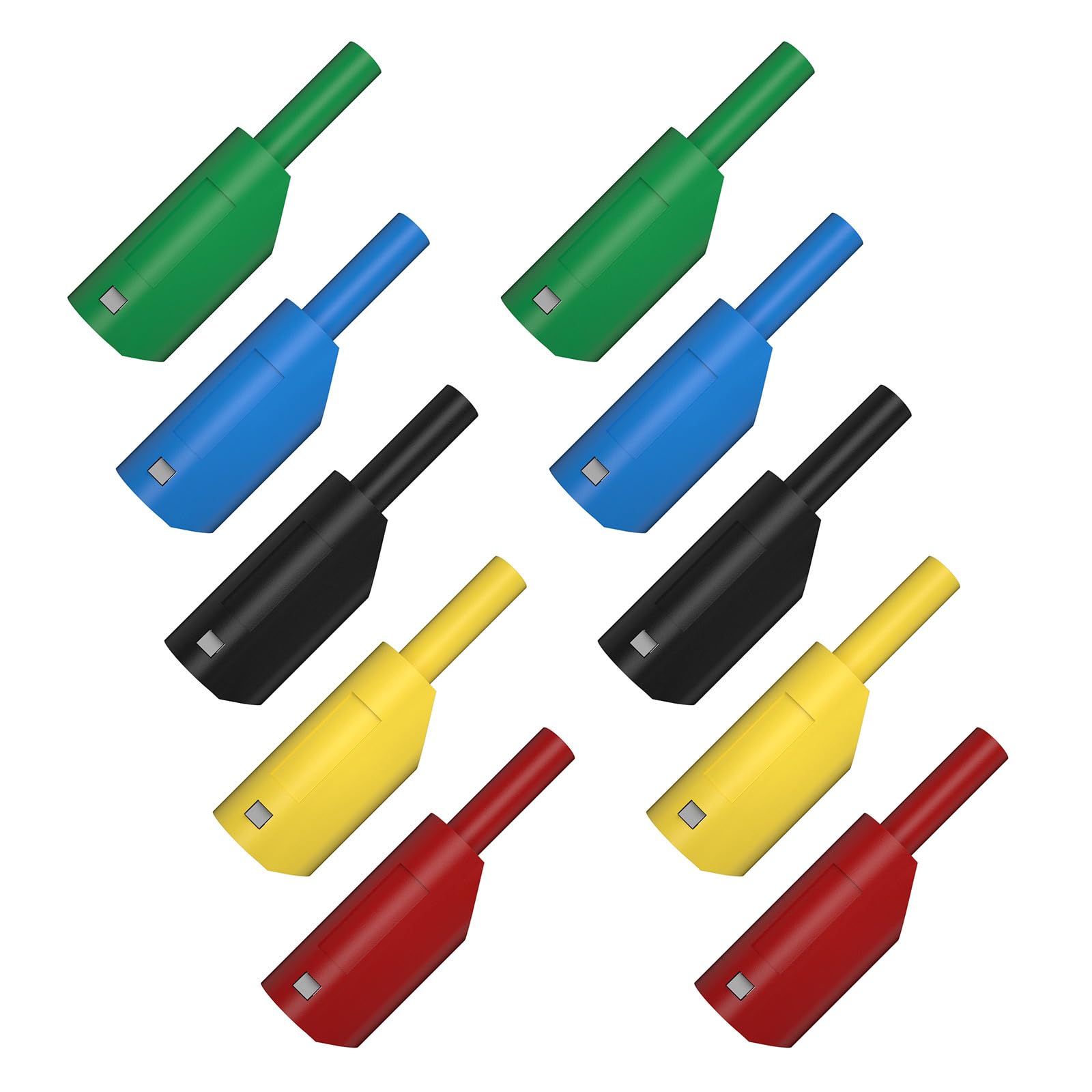 Bananenstecker, 2 mm, ummantelt, stapelbar, Hochspannungsstecker, Steckverbinder, kein Schweißen, Multimeter-Stecker, 10 Stück von Beimus