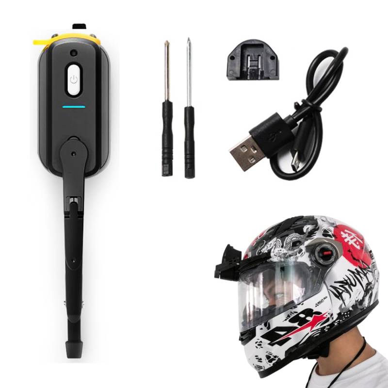 BeisDirect Motorhelm-Scheibenwischer, zweite Generation, Upgrade 800 MA, universeller Motorradhelm-Wischer, leicht, langlebig, elektrische Wischer, kompatibel mit den meisten Visieren von BeisDirect