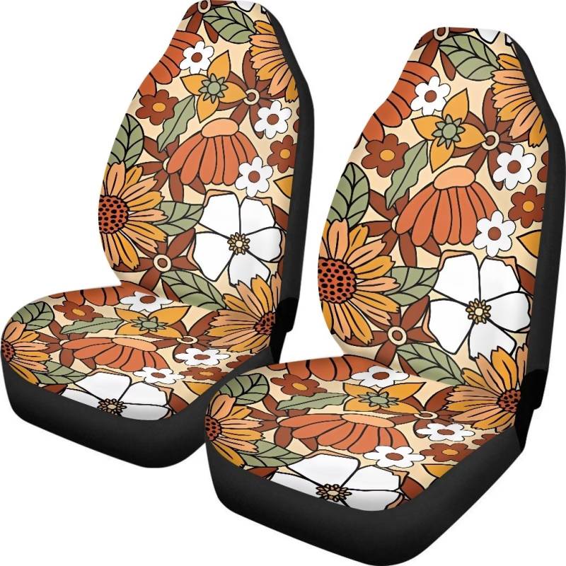 Belidome Hippie Floral Autositzbezug für Vordersitze Automotive Sitzbezüge für Damen Herren von Belidome