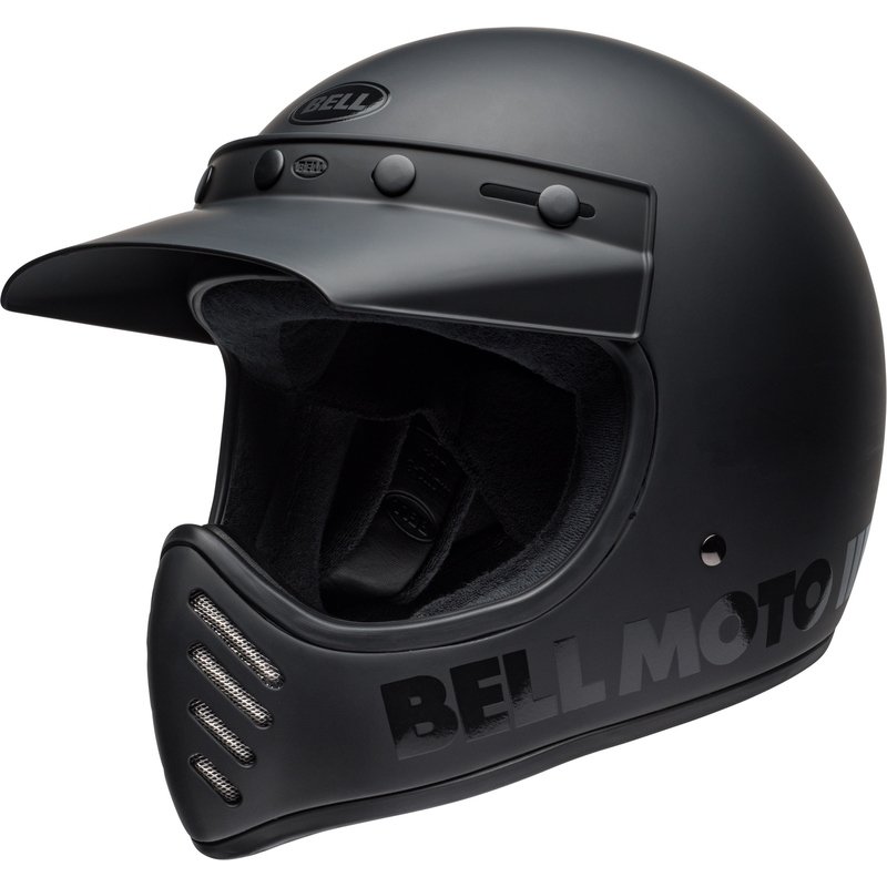 Bell Moto-3 Classic Helm - Matt/Glänzend Blackout Größe: XS von Bell