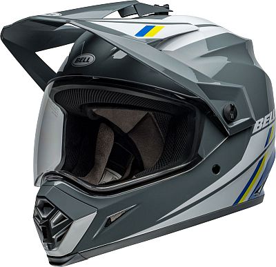 Bell MX-9 Adventure MIPS Alpine, Endurohelm - Grau/Weiß/Blau/Gelb - L von Bell