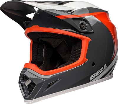 Bell MX-9 MIPS Dart, Motocrosshelm - Grau/Weiß/Orange - M von Bell