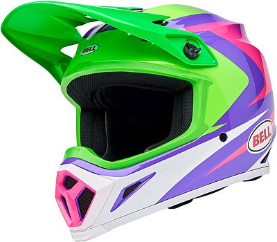 Bell MX-9 MIPS Jackal, Motocrosshelm - Neon-Grün/Lila/Pink/Weiß - XL von Bell