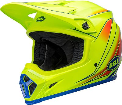 Bell MX-9 MIPS Zone, Motocrosshelm - Neon-Gelb/Orange/Blau - S von Bell