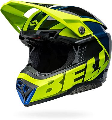 Bell Moto-10 Spherical Sliced, Motocrosshelm - Blau/Schwarz/Neon-Gelb - L von Bell