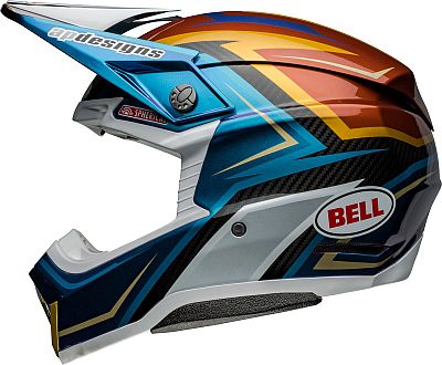 Bell Moto-10 Spherical Tomac Replica 24, Motocrosshelm - Schwarz/Weiß/Blau/Gold - L von Bell