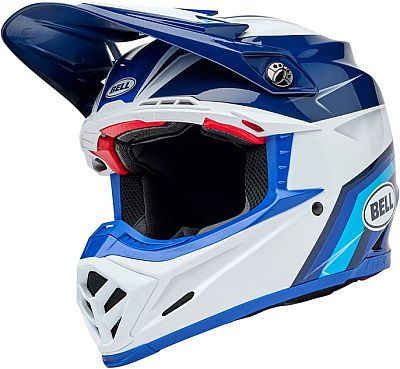 Bell Moto-9S Flex Merchant, Motocrosshelm - Weiß/Blau/Hellblau - L von Bell