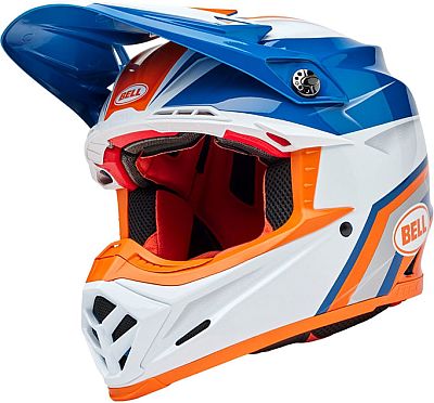 Bell Moto-9S Flex Merchant, Motocrosshelm - Weiß/Blau/Orange - L von Bell