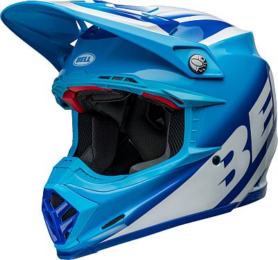 Bell Moto-9S Flex Rail, Motocrosshelm - Blau/Hellblau/Weiß - L von Bell