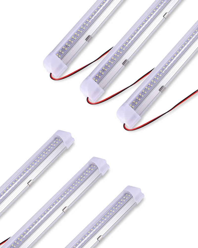 6×72 LED Innenbeluchtung, Bellanny 12V 6W LED Leiste mit ON/Off Schalter, 6500K Auto Innenleuchte LED Leselampe Innenlichtleiste Leuchtstofflampe für Auto Wohnmobil Van Bus Caravan Boat Küche Bad von Bellanny