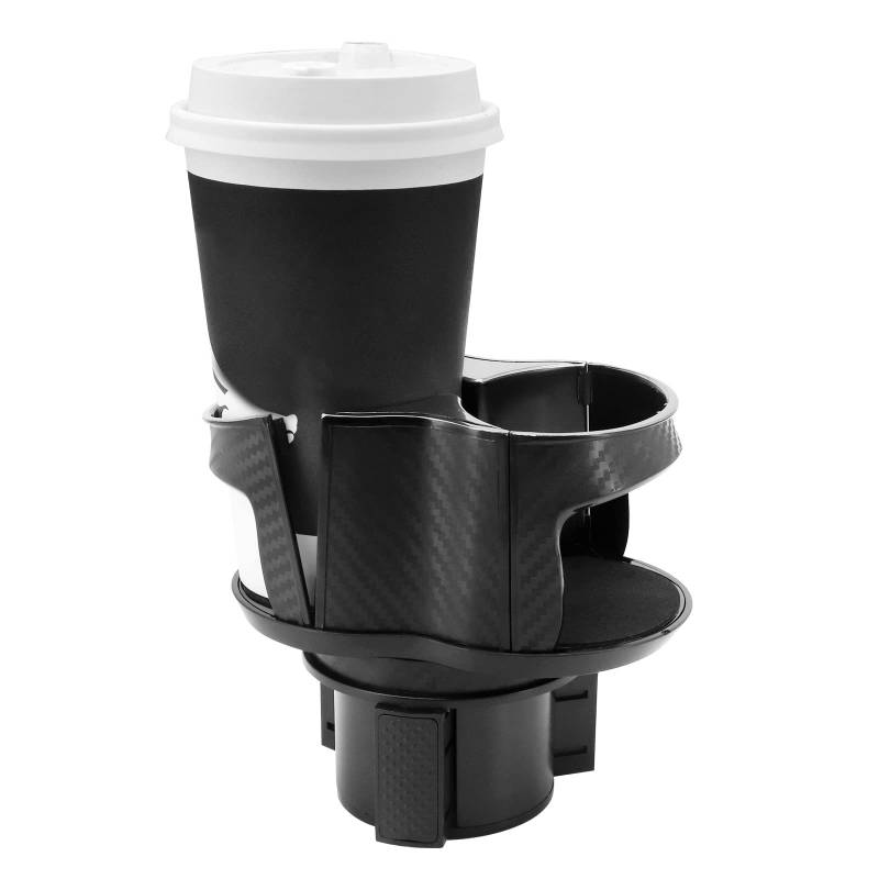 Bemodst Auto Getränkehalter, Multifunktionaler Universal Getränkehalter,2-in-1-Getränkehalter,Auto-Organizer,Verstellbare Basis und Drehbarer Ständer für Getränke,Wasserbecher,Kaffee und Mehr(Schwarz) von Bemodst