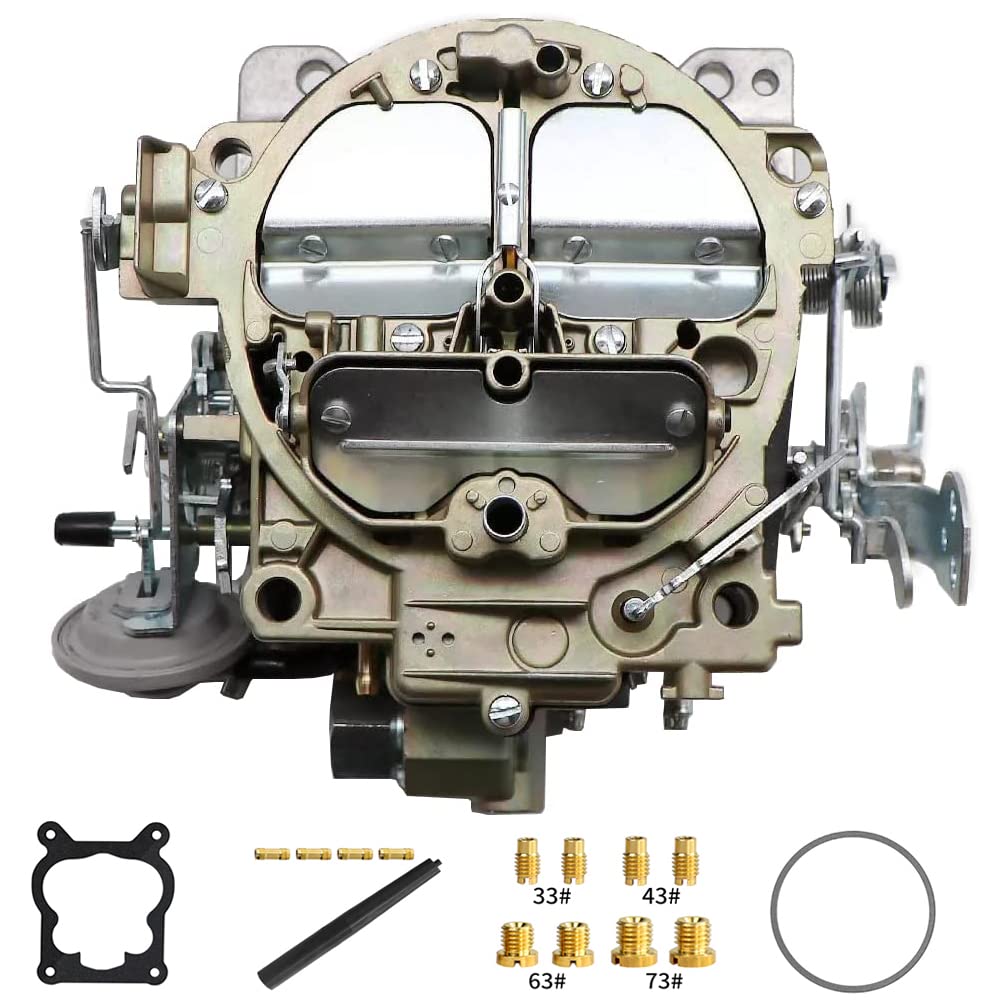 BenTsD Kompatibel mit 4-Zylinder-Vergaser für Chevy 350 327 396 402 427 Motoren Auto und Chevrolet GMC Trucks 1966-1973 4MV Q-Jet Vergaser mit Dichtungssatz, manuell getrennter Choke von BenTsD