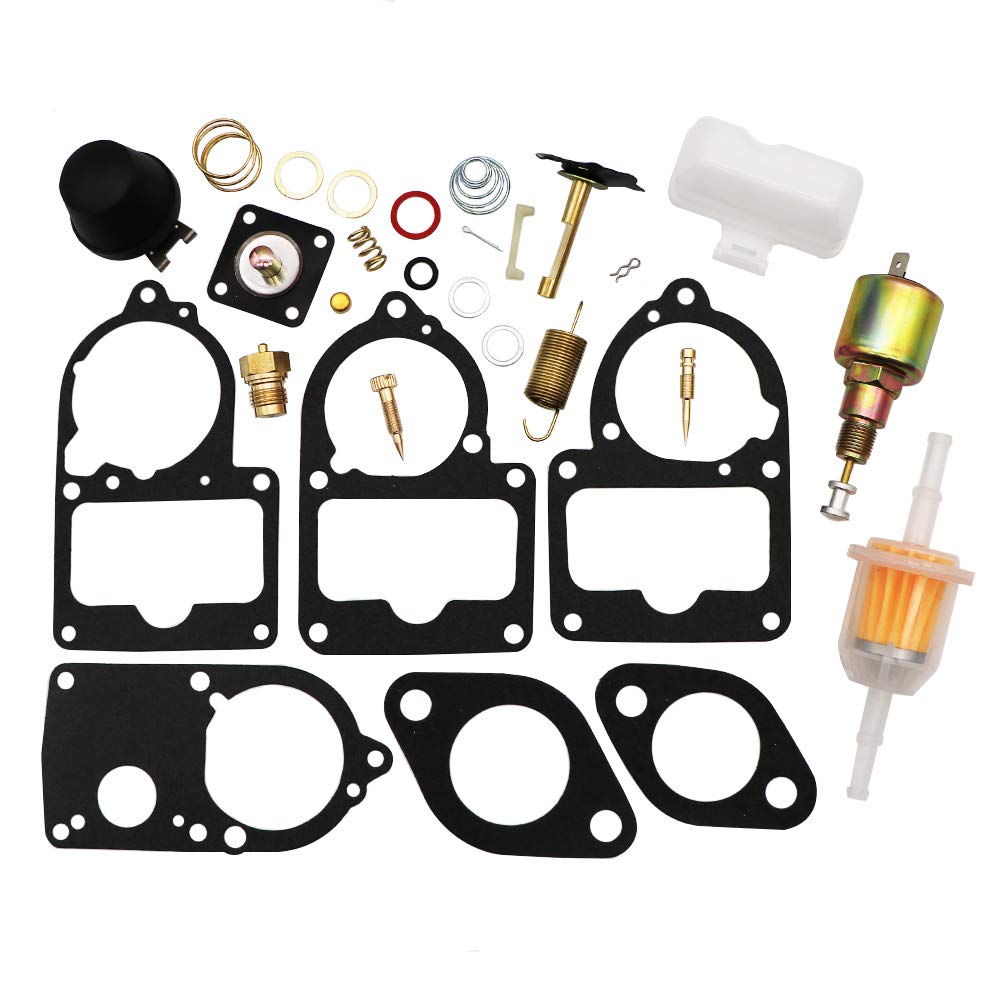 BenTsD Kompatibel mit Vergaser-Umbausatz, passend für VW SOLEX Brosol Bocar 30 34 PICT-3, Original-Vergaserreparatur, mit Schwimmer und 12-V-Absperrventil-Magnetventil von BenTsD