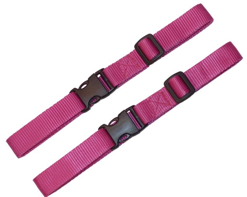 25 mm Gurtband mit Schnellverschluss und längenverstellbaren Schnallen (2 Stück) (Rosa, 1 Meter) von Benristraps