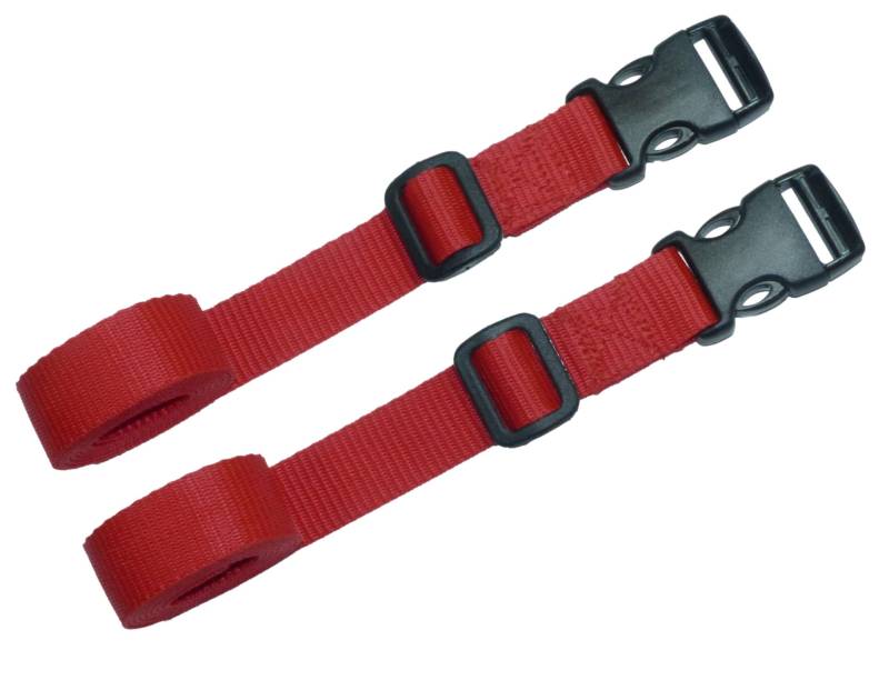 25 mm Gurtband mit seitlicher Verschlussschnalle (2 Stück) (Rot, 150 cm) von Benristraps