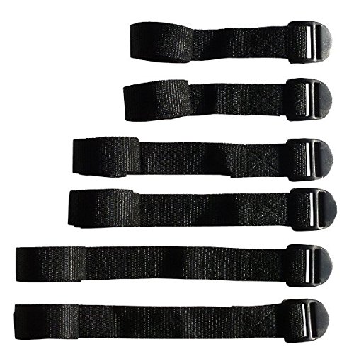 Benristraps Gurte mit Ladderloc in Schwarz, 6 Stück (2 x 25 mm x 50 cm; 2 x 25 mm x 75 cm; 2 x 1 Meter) von Benristraps