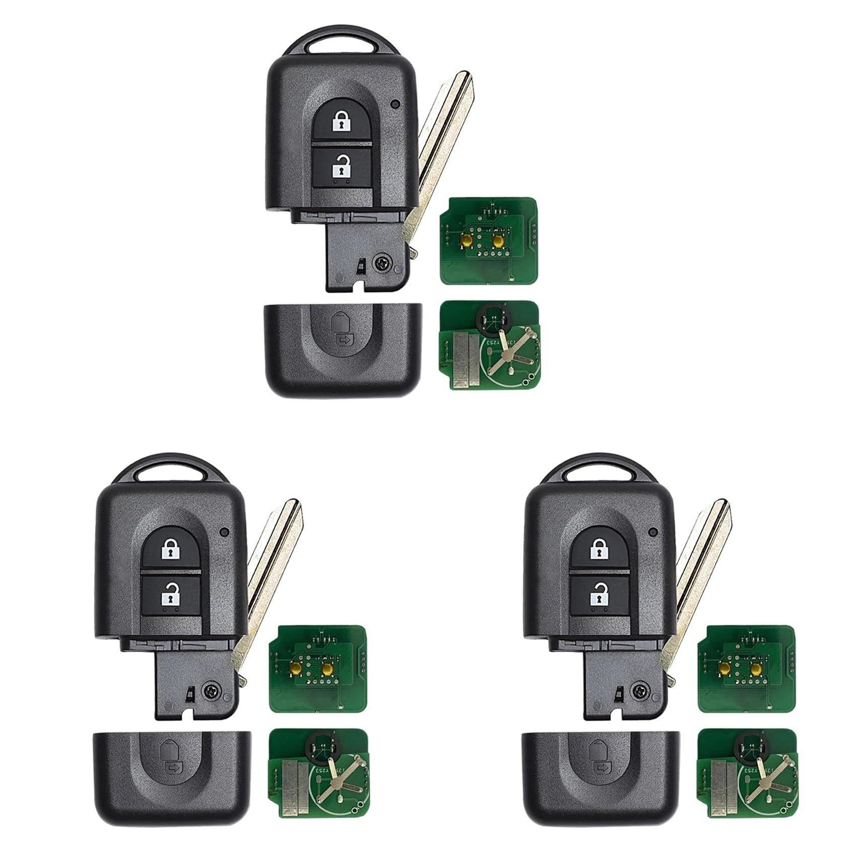 Benssey 3X Auto SchlüSselloser Zugang Fernbedienungs SchlüSsel mit 2 Tasten 433MHz ID46 Chip für 285E34X00A 285E3EB30A von Benssey