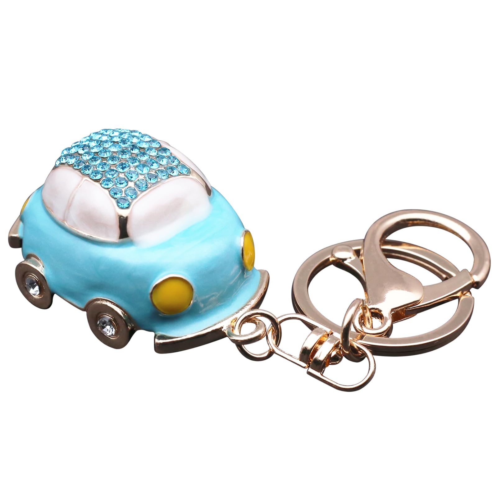 Benust Blau Schlüsselanhänger Auto mit Schlüsselring, Bling Automodell Schlüssel Anhänger Führerschein Geschenk für Frauen, Metall Schlüsselanhänger von Benust