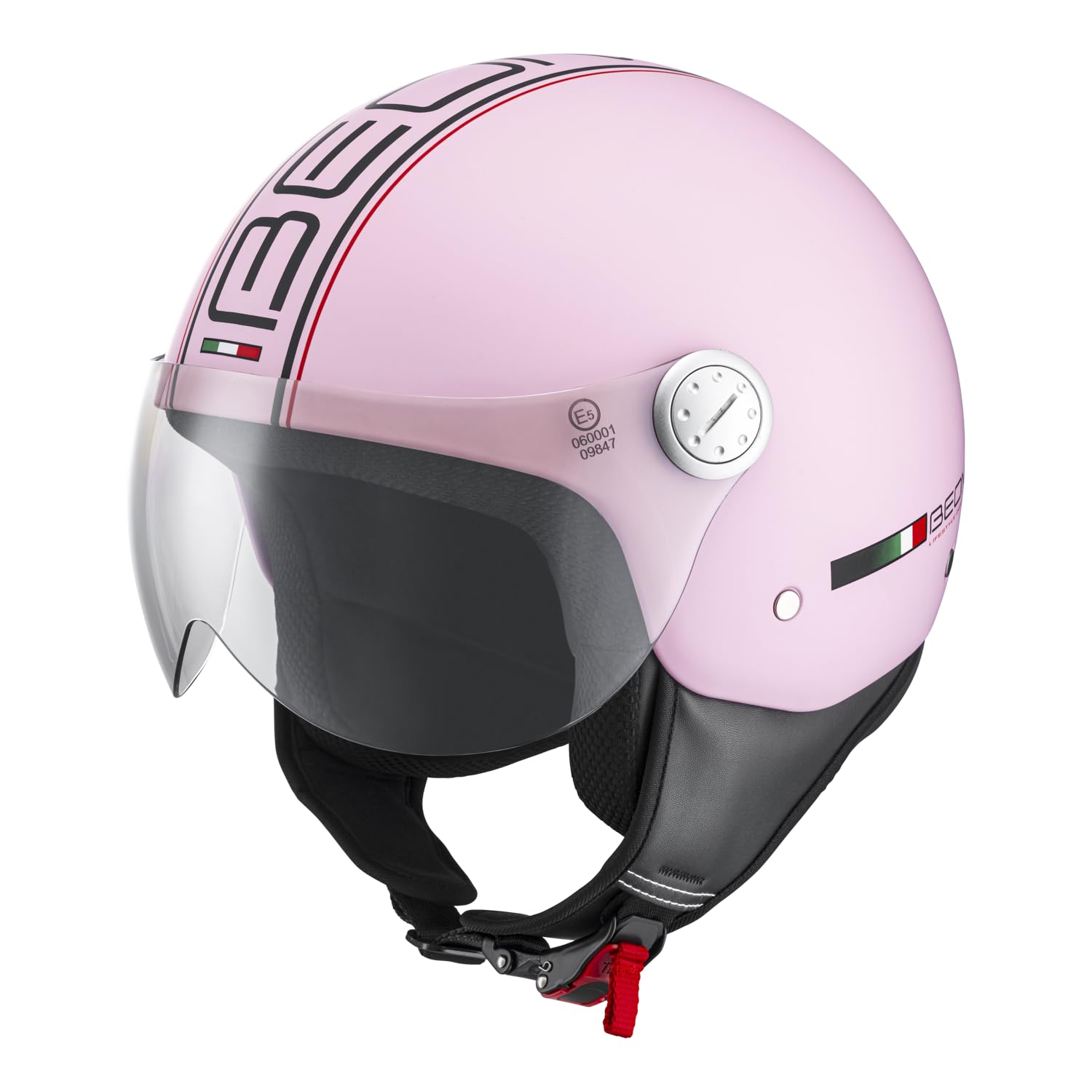 BEON Design – Jethelm mit Visier – Geeignet als Scooter-Moped-Motormoped-Helm – Retro-Helm Scooter für Erwachsene – Inkl. Helmtasche von Beon