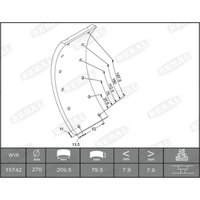 Bremsbackensatz, Trommelbremse BERAL KBL15030.1-1561 von Beral