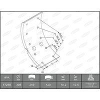 Bremsbackensatz BERAL KBL17280.3-1561 von Beral