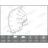 Bremsbackensatz, Trommelbremse BERAL KBL17351.1-1561 von Beral