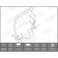 Bremsbackensatz, Trommelbremse BERAL KBL19931.1-1637 von Beral