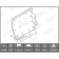 Bremsbackensatz BERAL KBL19933.0-1550 von Beral